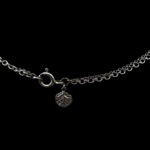 Michael Aram Silver, Gold & Diamond Ginkgo Tassel Necklace w/ pouch - Picture 5 of 7